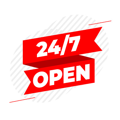 always open 24 hour service background for business marketing vector