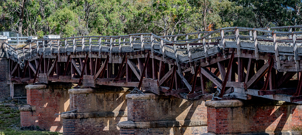 Abandoned collapsing railway bridge near Tenterfield NSW