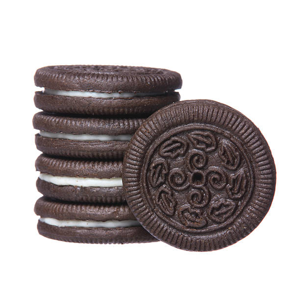 istock Chocolate cookies with cream filling isolated 179966232