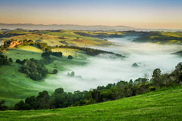 istock Foggy Valley in the morning, Tuscany 179966470