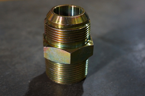 Nipple Adapter fitting hydraulic. Steel fitting nipple is often used to connect for hydraulic