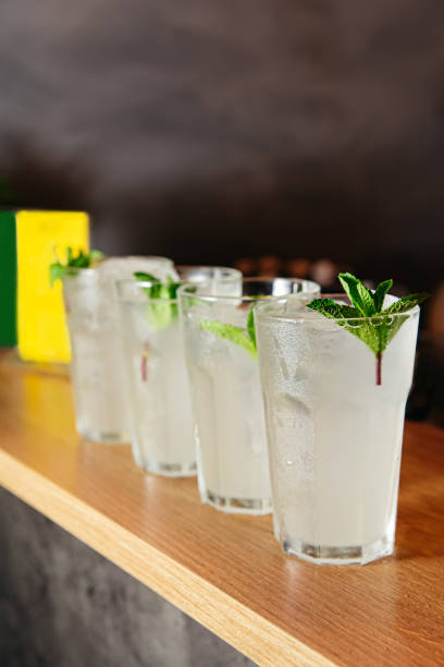 istock Refreshing Gin Tonic Cocktails on Bar Counter 1799689042