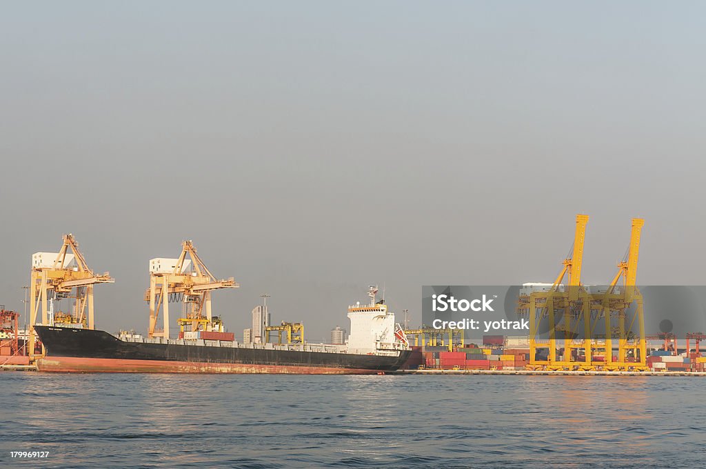 Container Cargo Fracht versenden - Lizenzfrei Abenddämmerung Stock-Foto