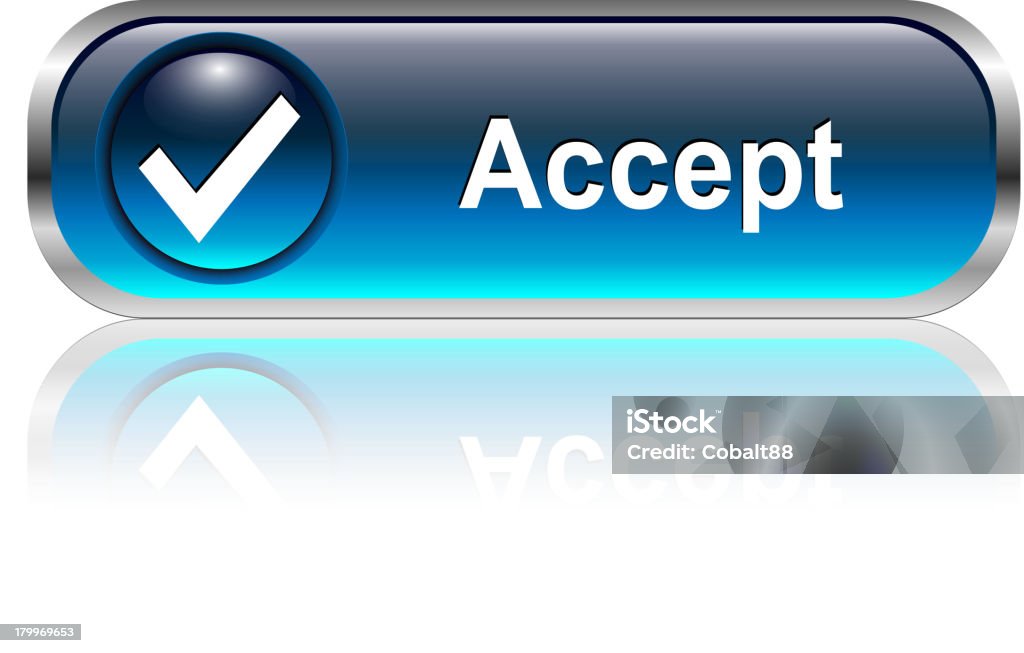 Accept Button Accept button. Blue stock vector