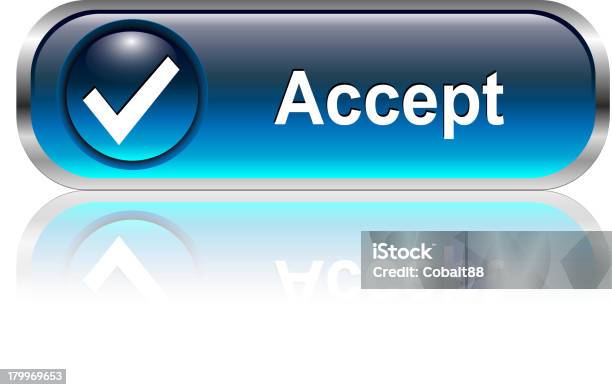 Accept Button Stock Illustration - Download Image Now - Blue, Check Mark, Color Image