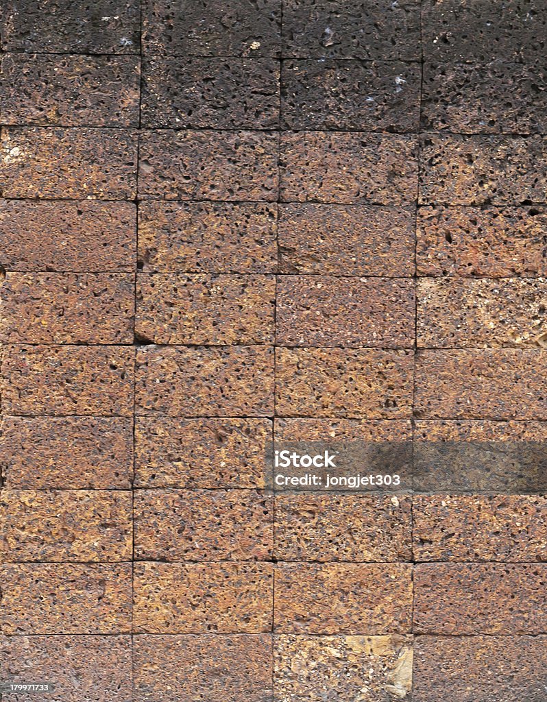 Laterite pedra parede de tijolos. - Foto de stock de Abstrato royalty-free