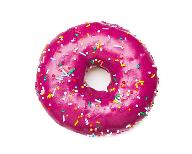 istock Donut with purple icing and colorful sprinkles 179972116