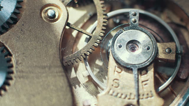 The working mechanism of a classic vintage watch