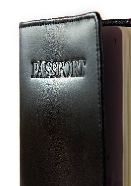 istock Closeup passport cover on isolated vertical 179973542