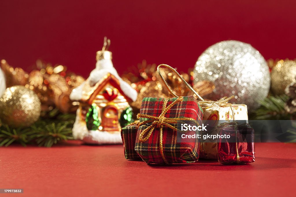 クリスマスカードとギフトボックスと装飾 - クリスマスのロイヤリティフリーストックフォト