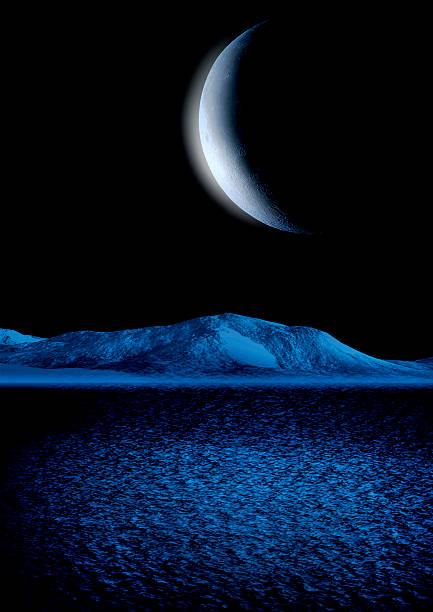 istock Half of moon reflected in water 179973919