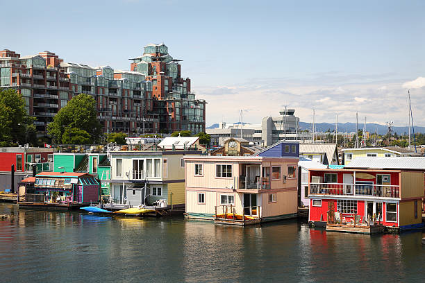 Houseboat Community Victoria, British Columbia stock photo