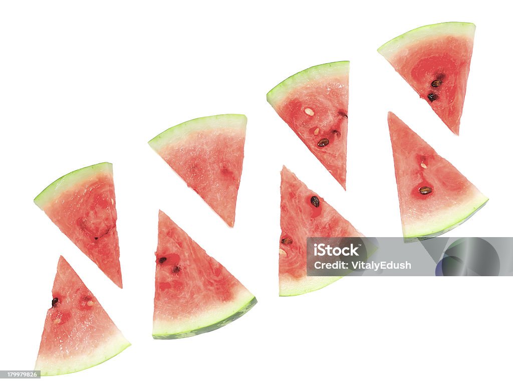 Stück saftige Wassermelone. Isoliert - Lizenzfrei Bildhintergrund Stock-Foto