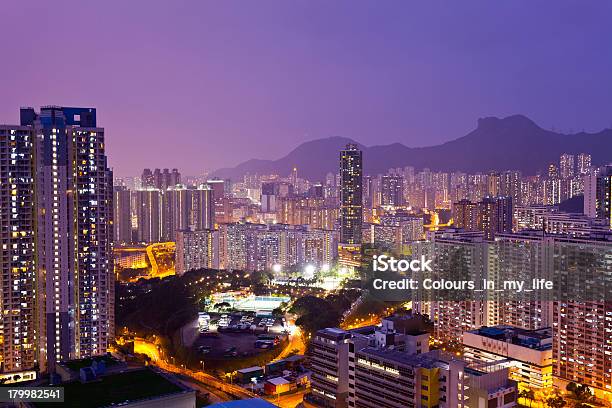 Crowded Buildings At Night In Hong Kong Stock Photo - Download Image Now - Architecture, Asia, Beauty In Nature