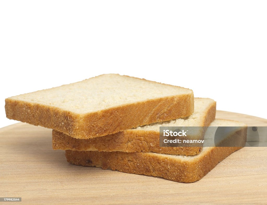 Zwei Scheiben Brot auf weißem Hintergrund - Lizenzfrei Abnehmen Stock-Foto