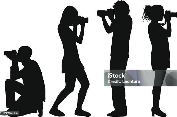 Fotógrafos - Arte vetorial de stock e mais imagens de Fotógrafo - Fotógrafo, Adulto, Clip Art