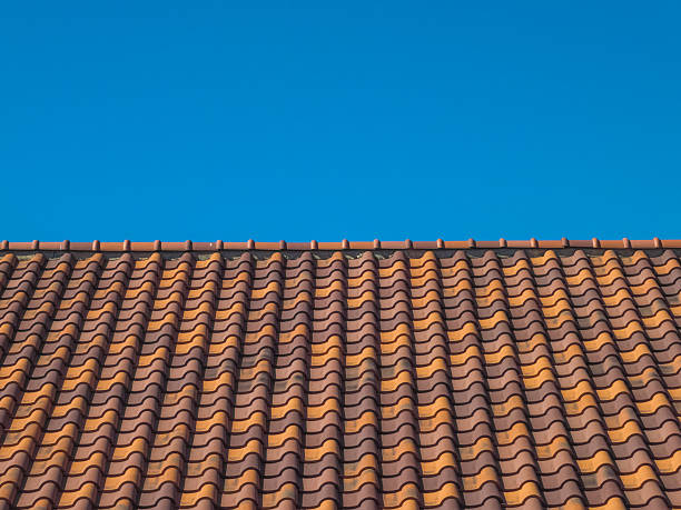 istock orange roof tile on sunlight 179982844