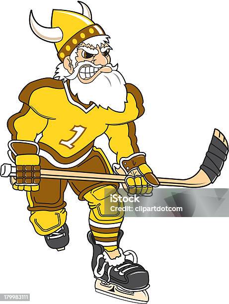 Viking Gra Ice Hockey - Stockowe grafiki wektorowe i więcej obrazów Białe tło - Białe tło, Clip Art, Grafika wektorowa