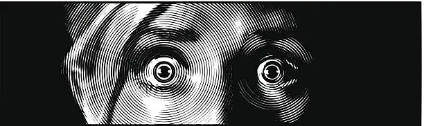 Vector illustration of Eyes Terrified