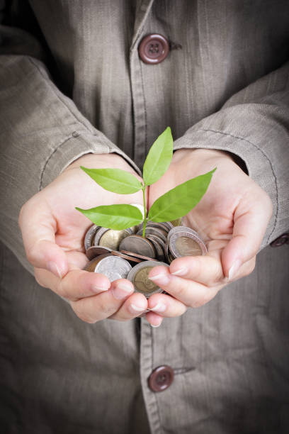 istock Businessman cover growing plant 179985706