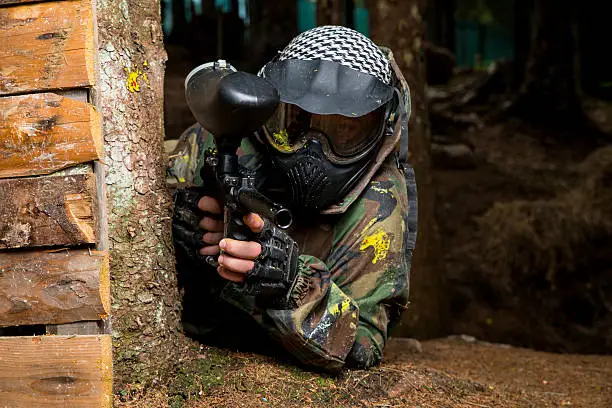 Photo of Paintball sniper ready for shooting