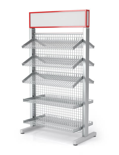istock Showcase made of metal mesh with shelves 1799887175