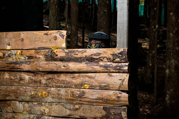 Photo of Paintball Players Hiding