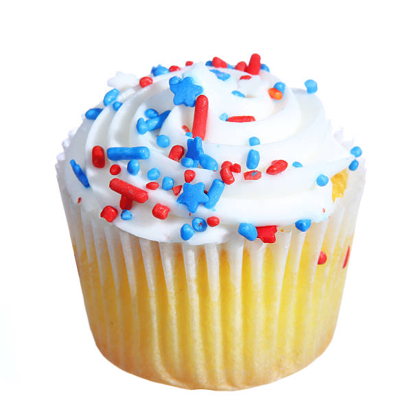 istock cupcake decorated in patriotic red, white and blue, isolated 179988997