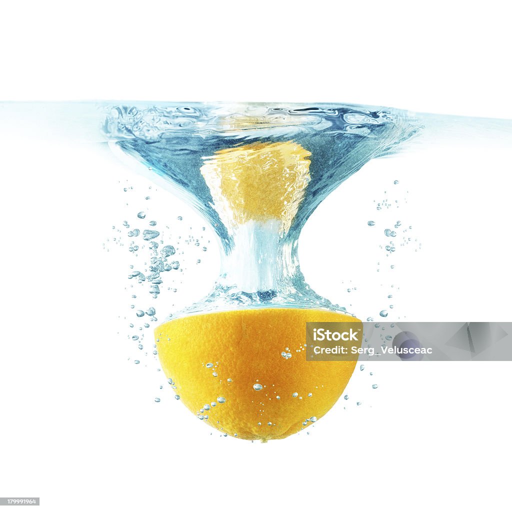 Orange fallen in das Wasser - Lizenzfrei Bewegung Stock-Foto
