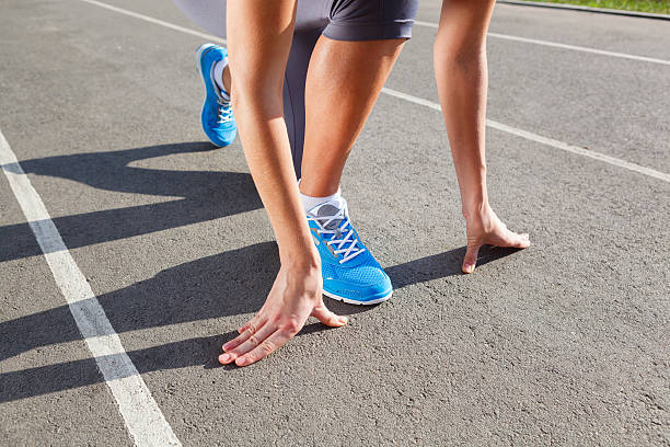 istock Closeup of runners shoe - running concept 179992152
