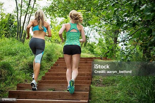 Two Women Jogging Stock Photo - Download Image Now - Active Lifestyle, Activity, Adult