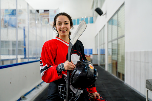 Young Women's Ice Hockey Offense Player Portrait