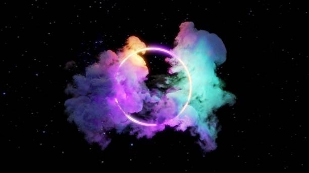 istock The ring glows in the fantasy cloud with stars. 1799976080
