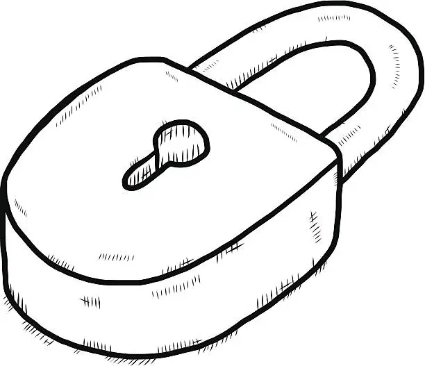 Vector illustration of padlock sketch