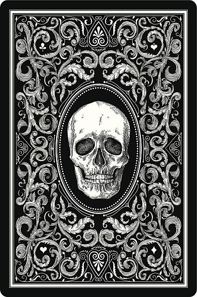 Playing Card design Design of playing card. skulls stock illustrations