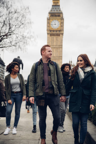istock Group of multi ethnic friends enjoying London 1800027043