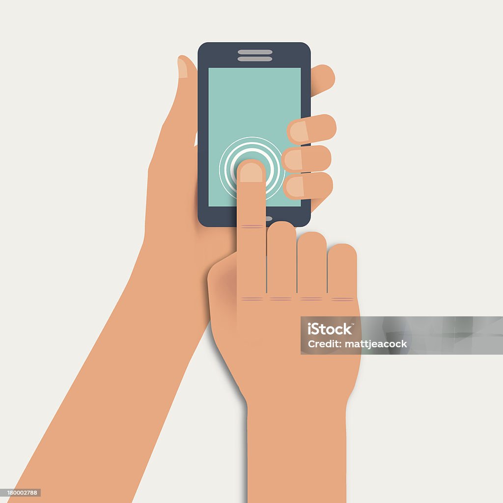 Hand Berühren ein smartphone - Lizenzfrei Antippen Vektorgrafik