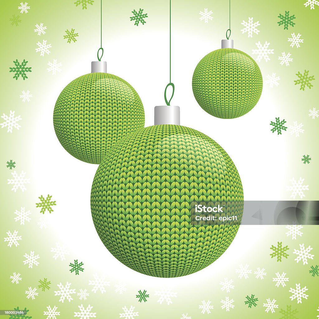 Drei grüne gestrickte Christmas Balls - Lizenzfrei Abendball Vektorgrafik