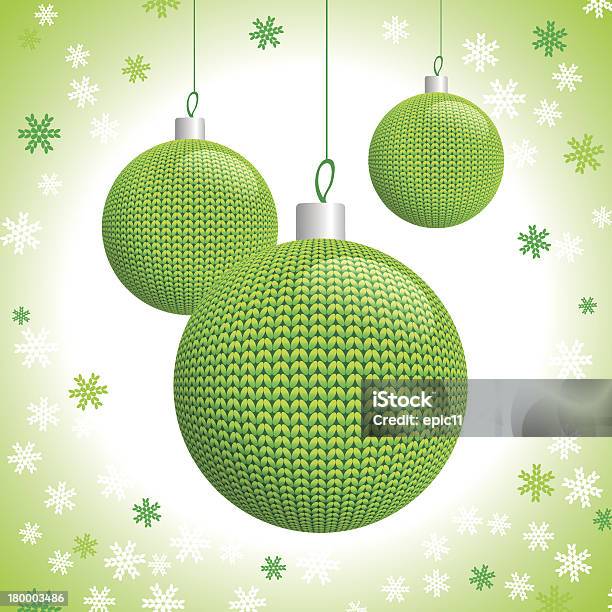 Drei Grüne Gestrickte Christmas Balls Stock Vektor Art und mehr Bilder von Abendball - Abendball, Dekoration, Drei Gegenstände