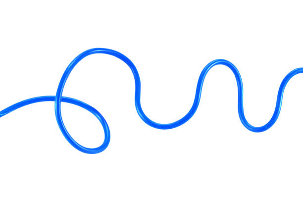 istock blue wire cable of usb and adapter isolated on white background.Electronic Connector.Selection focus.Clipping path. 1800054090