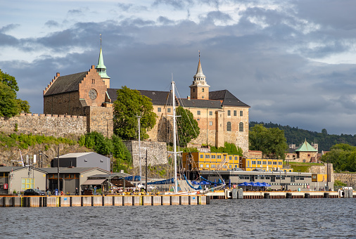 Oslo, Norway - August 13, 2023: A picture of the Akershus Fortress.
