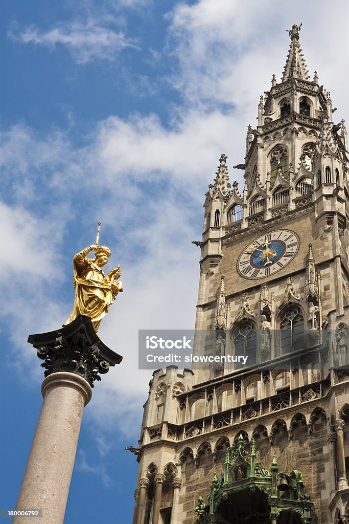 新しい Townhall と聖母マリア像のミュンヘン - ドイツのロイヤリティフリーストックフォト