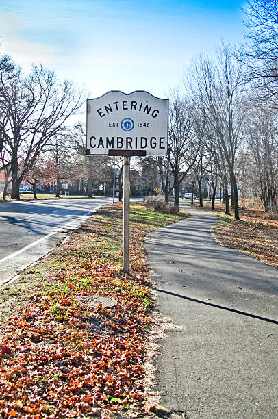 Cambridge, Massachusetts welcome sign stock photo
