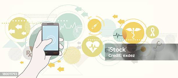 Smartphone Pour La Santé Vecteurs libres de droits et plus d'images vectorielles de Santé et médecine - Santé et médecine, Mode de vie sain, Technologie