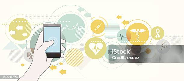 Vetores de Smartphone Para Saúde e mais imagens de Saúde e Medicina - Saúde e Medicina, Estilo de vida saudável, Tecnologia