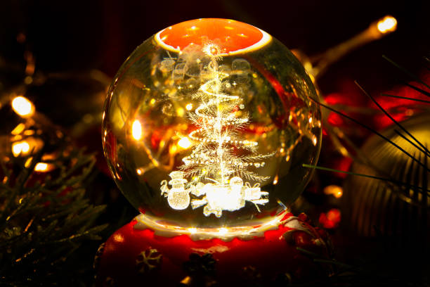 istock Christmas decorative light with the Christmas tree 1800119539