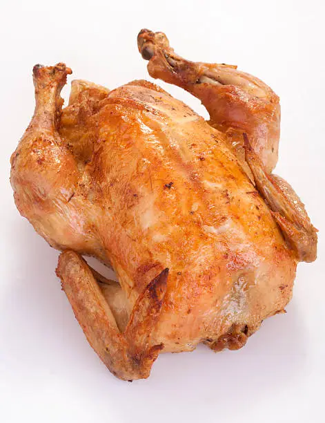 roast chicken on a white background
