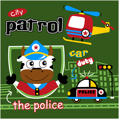 a little cow the police funny cartoon