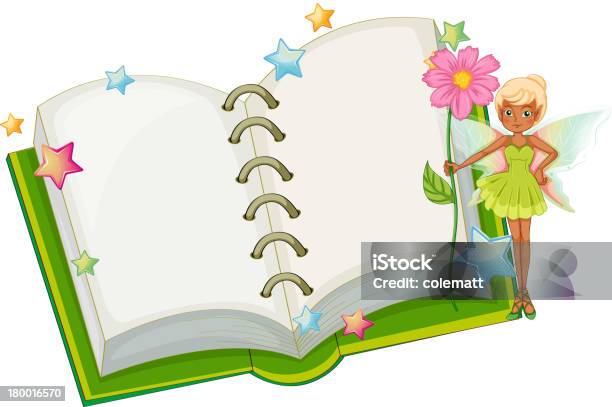 Open Book With Fairy Holding A Pink Flower Stock Illustration - Download Image Now - Adult, Adults Only, Beautiful People