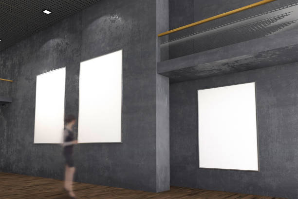 istock Poster Exhibition Gallery Hall Interior 3D Rendering 1800202411
